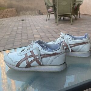 SOLD White and rose gold ASICS walking/ fashion shoes